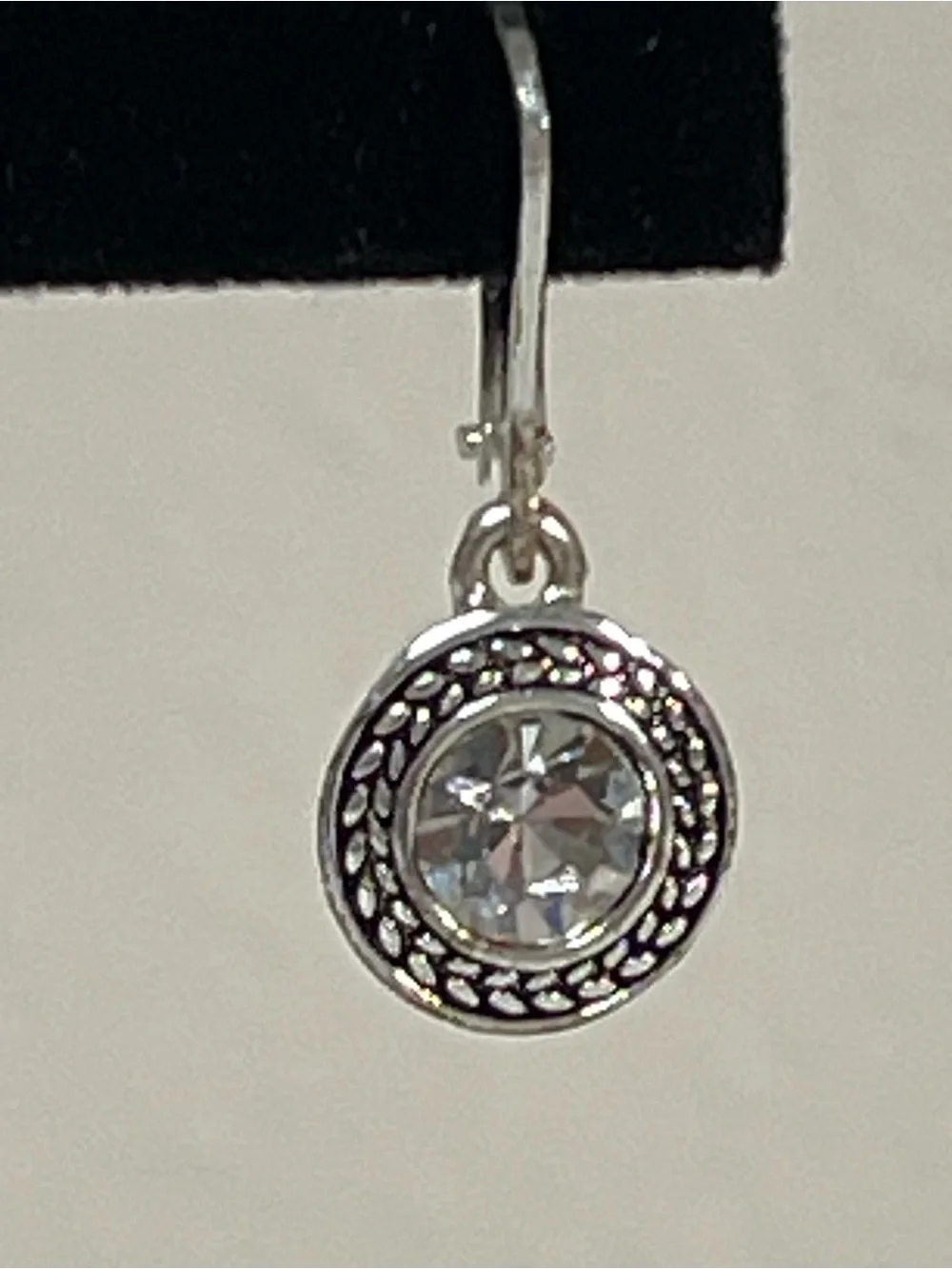 Napier Silver-Tone Clear Crystal Drop Earrings